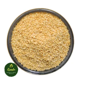 organic yellow moong dal kept in a bowl